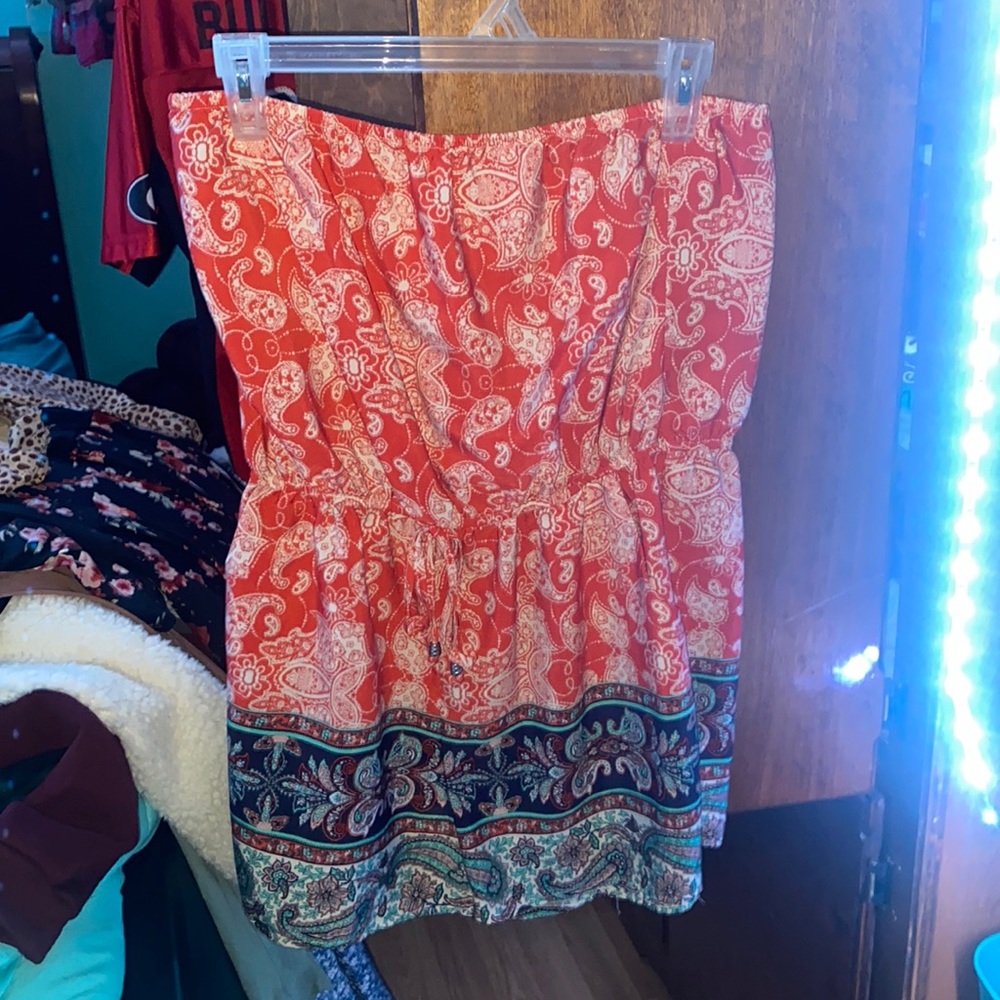 Strapless romper